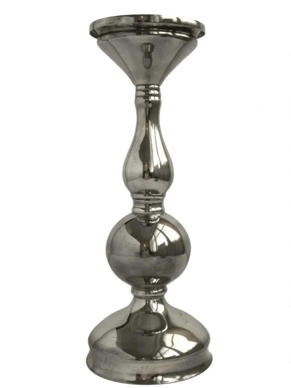 Pottery Barn Silver Metal Candle Holder - Sleek Home Accent set of 2